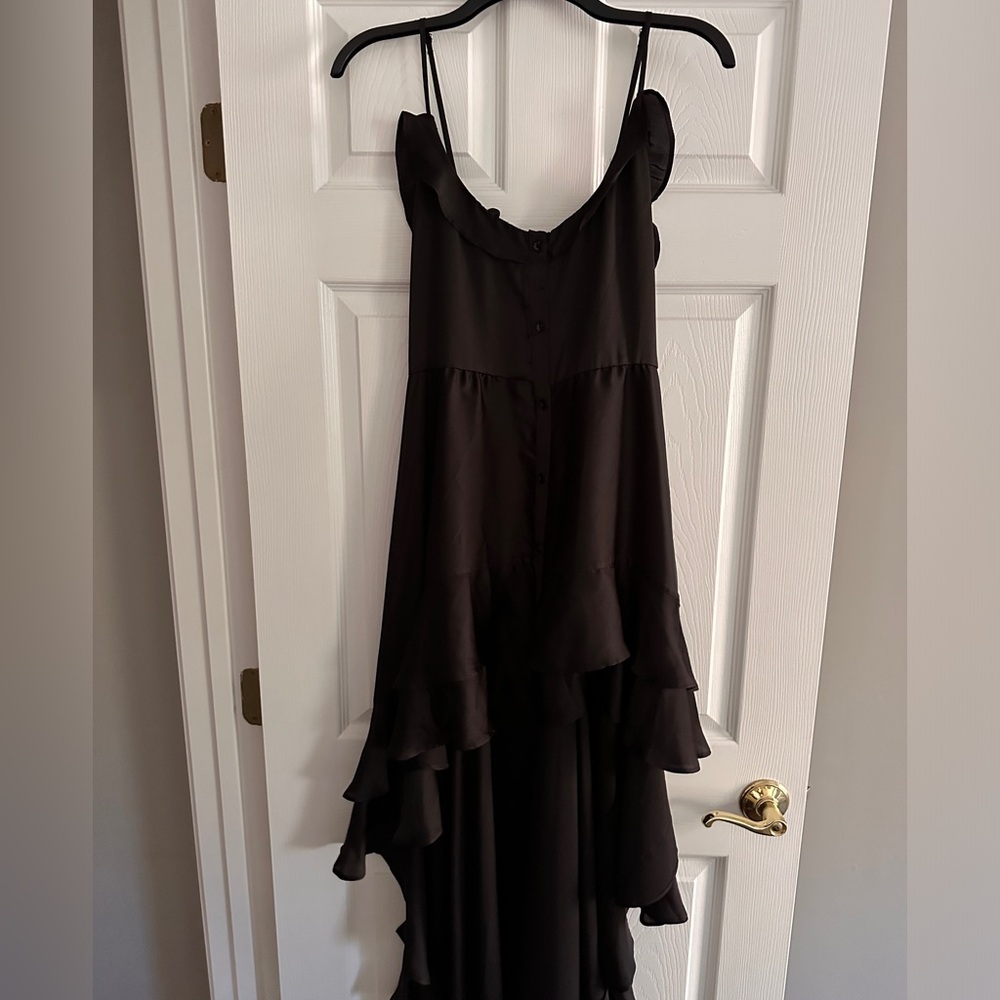 High/low silk dress.
